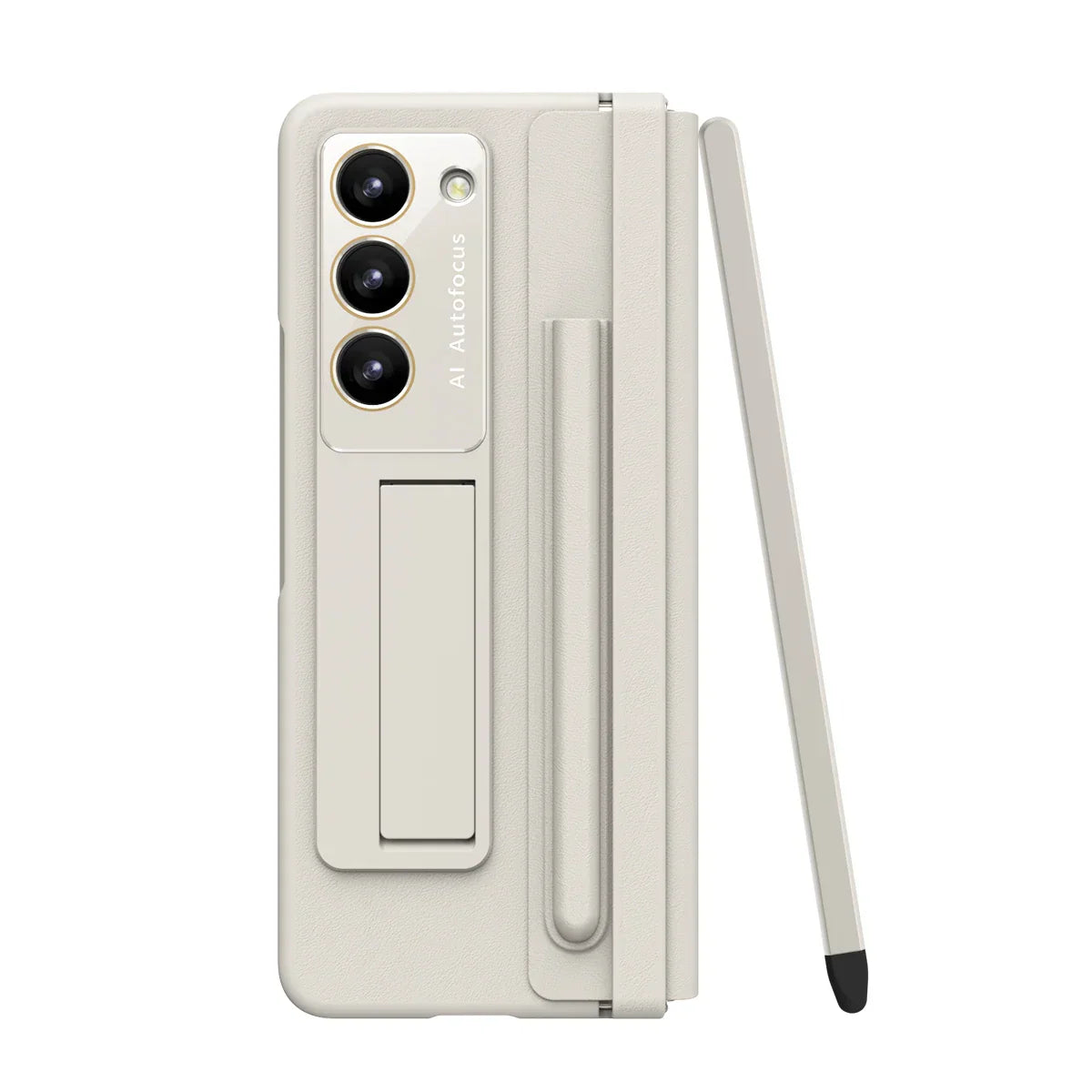 Leather Case With Touch Pen & Kickstand for Samsung Galaxy Z Fold 5