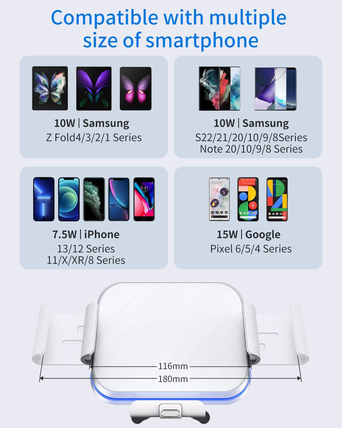 Fast Wireless Car Mount for Galaxy Z Fold Series