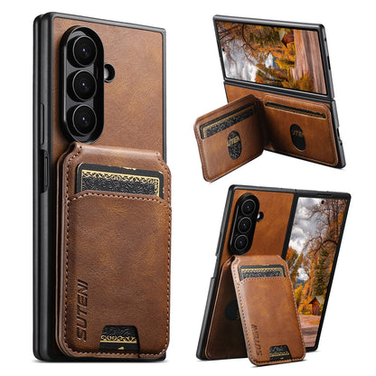 SUTENI Luxury Faux Leather Wallet Case & Stand for Samsung Z Fold 5-7