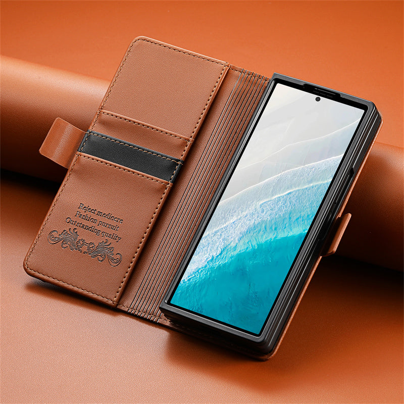 🛡️ Luxury Magnetic PU Leather Wallet Case for Samsung Z Fold 4 / 5 / 6 / 7