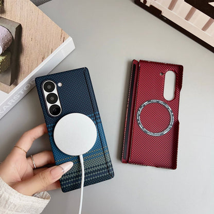 Premium Magnetic Carbon Fiber Case for Samsung Z Fold 7 / 6 / 5 – Shockproof & Wireless Charging Compatible