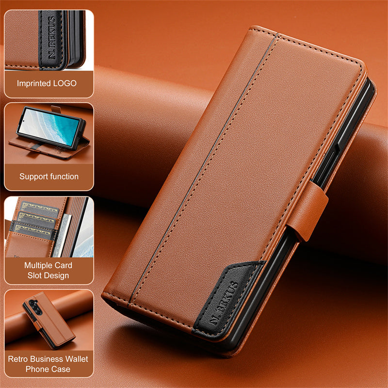 🛡️ Luxury Magnetic PU Leather Wallet Case for Samsung Z Fold 4 / 5 / 6 / 7