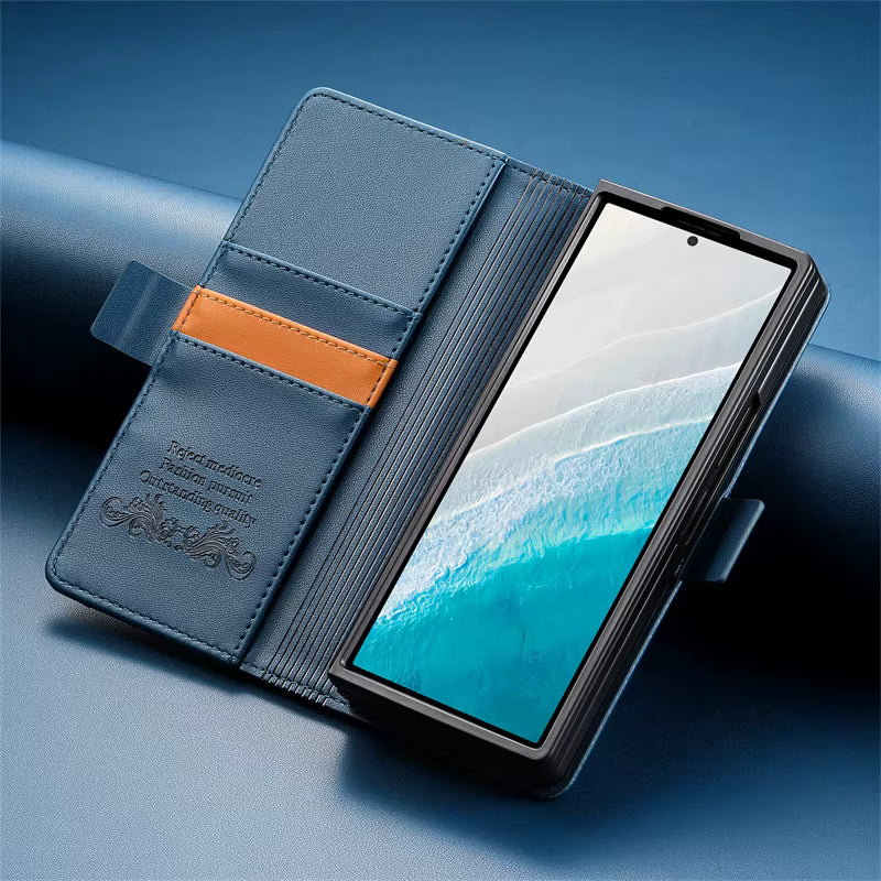 🛡️ Luxury Magnetic PU Leather Wallet Case for Samsung Z Fold 4 / 5 / 6 / 7