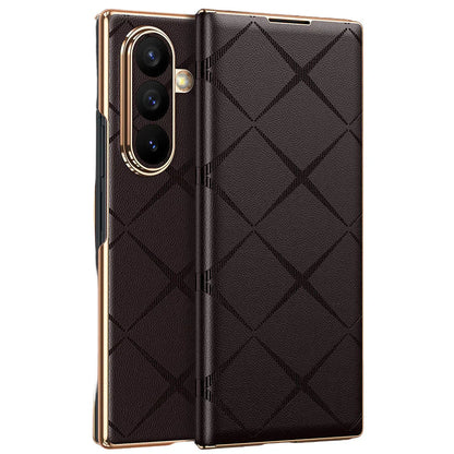 Luxury Diamond Pattern Leather Case