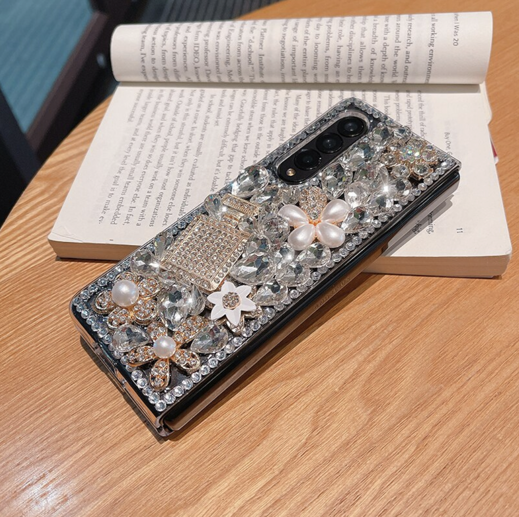 Luxury Pearl Flowers Case For Samsung Galaxy Z FOLD 4 5G