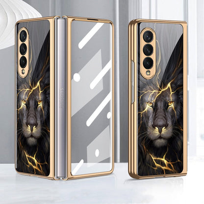Patterned Tempered Glass Case for Samsung Galaxy Z Fold 4