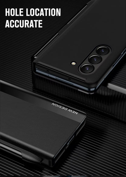 PU Leather Flip Case with Stand & Pen Slot for Samsung Z Fold 4–7