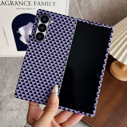 New 3D Triangular Carbon Fiber Texture PC Case for Samsung Z Fold 7 / 6 / 5 / 4 – Anti-Fall Protective Case