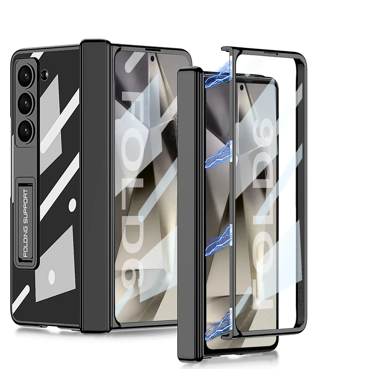 Transparent Case with Hinge Protection & Bracket for Samsung Galaxy Z Fold 6