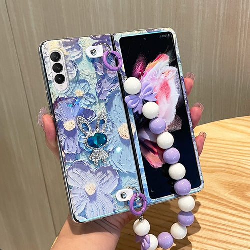 Cute Flower Case  with Chain For Samsung Galaxy Z Fold 4