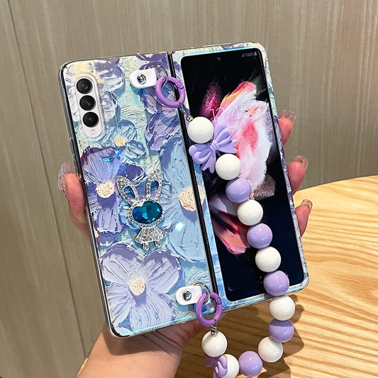Cute Flower Case  with Chain For Samsung Galaxy Z Fold 4