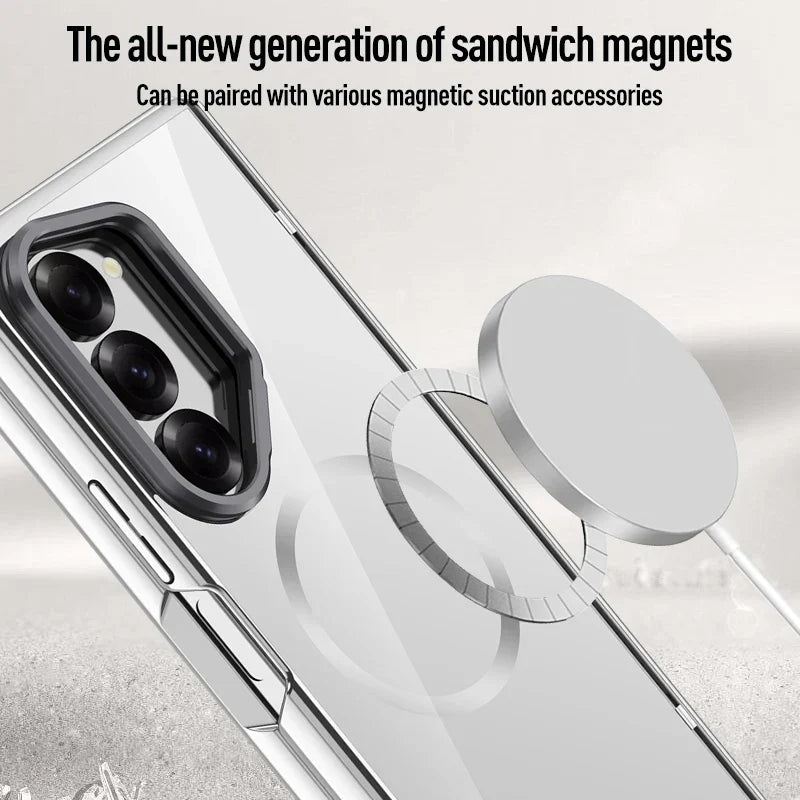 Magnetic Clear Case with Kickstand for Galaxy Z Fold