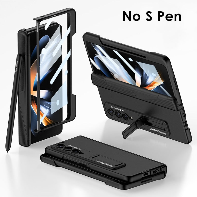 Magnetic Hinge Case WITH Side Pen Holder for Samsung Galaxy Z Fold 4