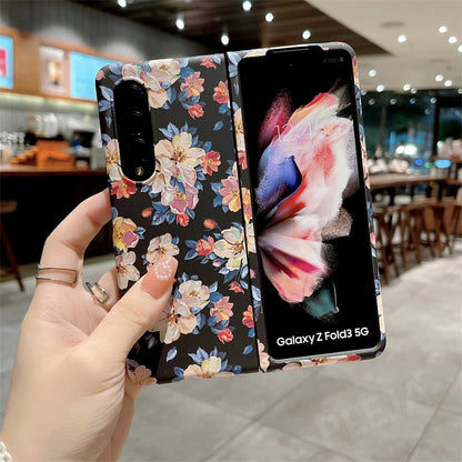 Retro Luminous Floral Case For Samsung Galaxy Z Fold 4