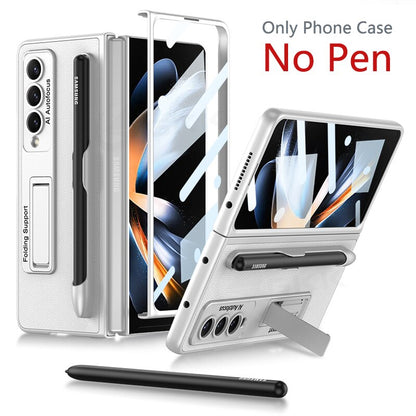 Luxury Leather Case with Pen Slot & kickstand For Galaxy Z Fold 4