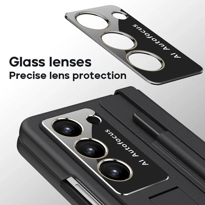 Leather Case With Touch Pen & Kickstand for Samsung Galaxy Z Fold 5