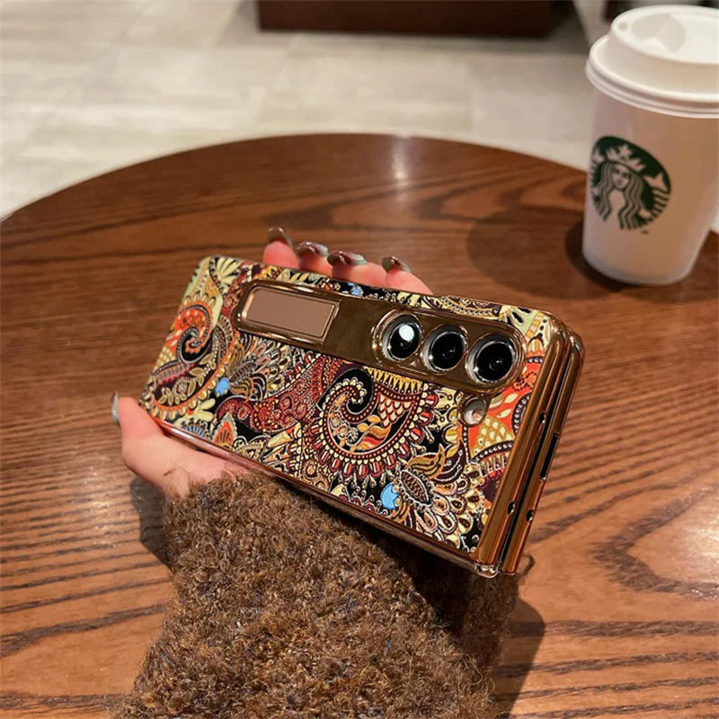 Luxury Leather Case With Bracket For Galaxy Z Fold Series