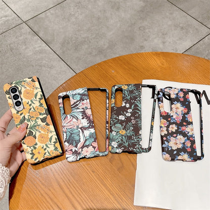 Retro Luminous Floral Case For Samsung Galaxy Z Fold 4