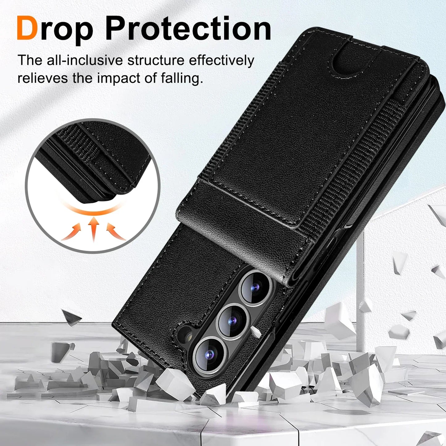 Leather Wallet Case with Screen Protector