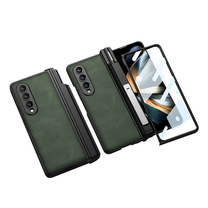 Leather Kickstand Case with Pen Holder For Samsung Galaxy Z Fold 4