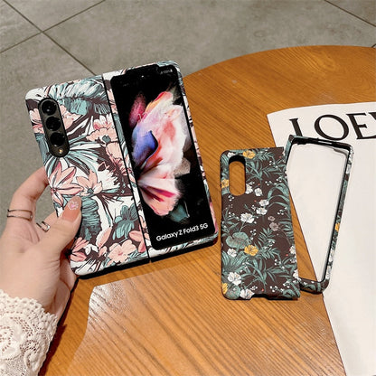 Retro Luminous Floral Case For Samsung Galaxy Z Fold 4