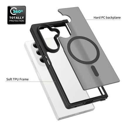 Frosted Magnetic Shield Case with Soft Frame