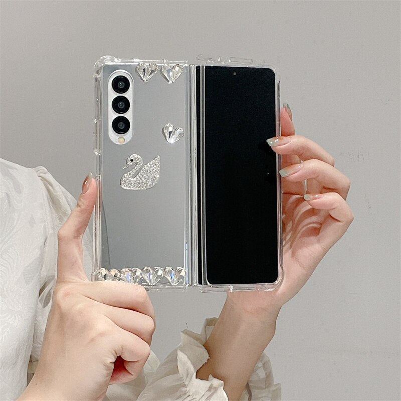 Retro 3D Rhinestone Cover For Samsung Galaxy Z Fold 4 3
