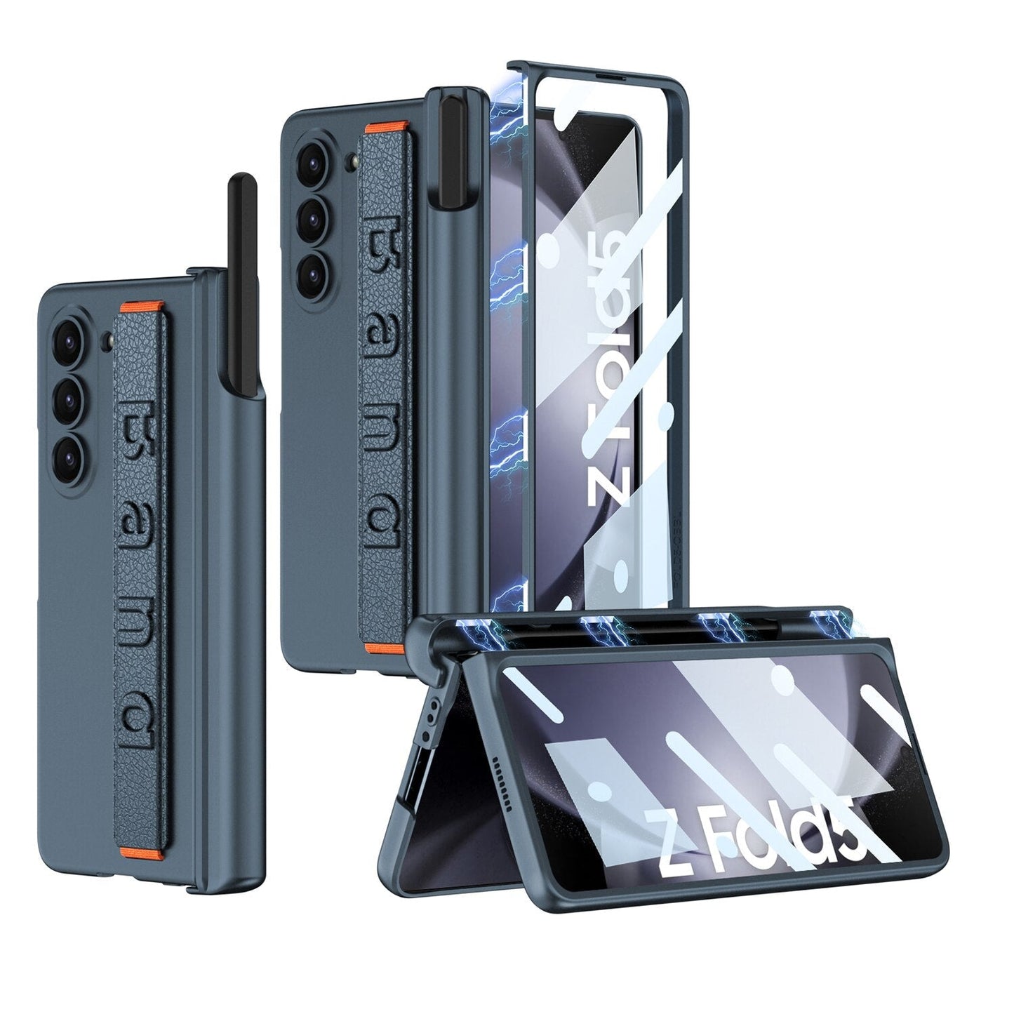 Z Fold 5 Case | Magnetic Hinge Wristband Phone Cover