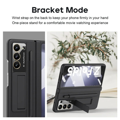 Leather Case With Touch Pen & Kickstand for Samsung Galaxy Z Fold 5