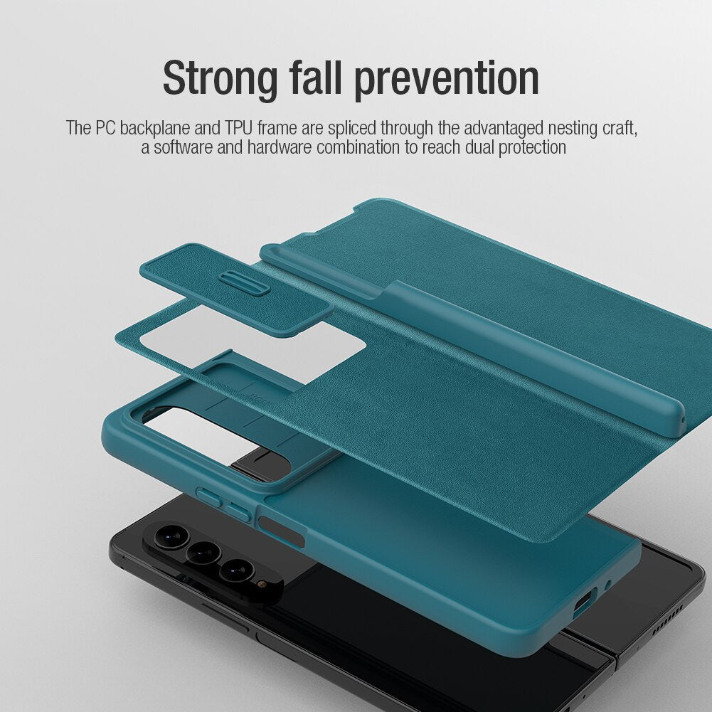 Luxury Leather Case With Pen Holder For Samsung Galaxy Z Fold 4