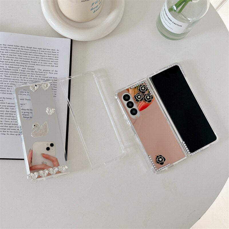 Retro 3D Rhinestone Cover For Samsung Galaxy Z Fold 4 3