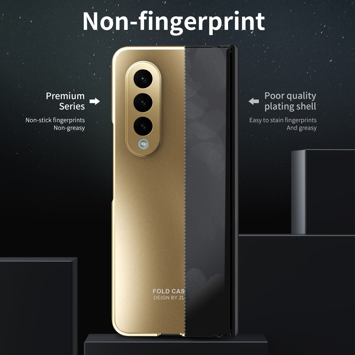 Shockproof Plating Hinge Case for Samsung Galaxy Z Fold 4