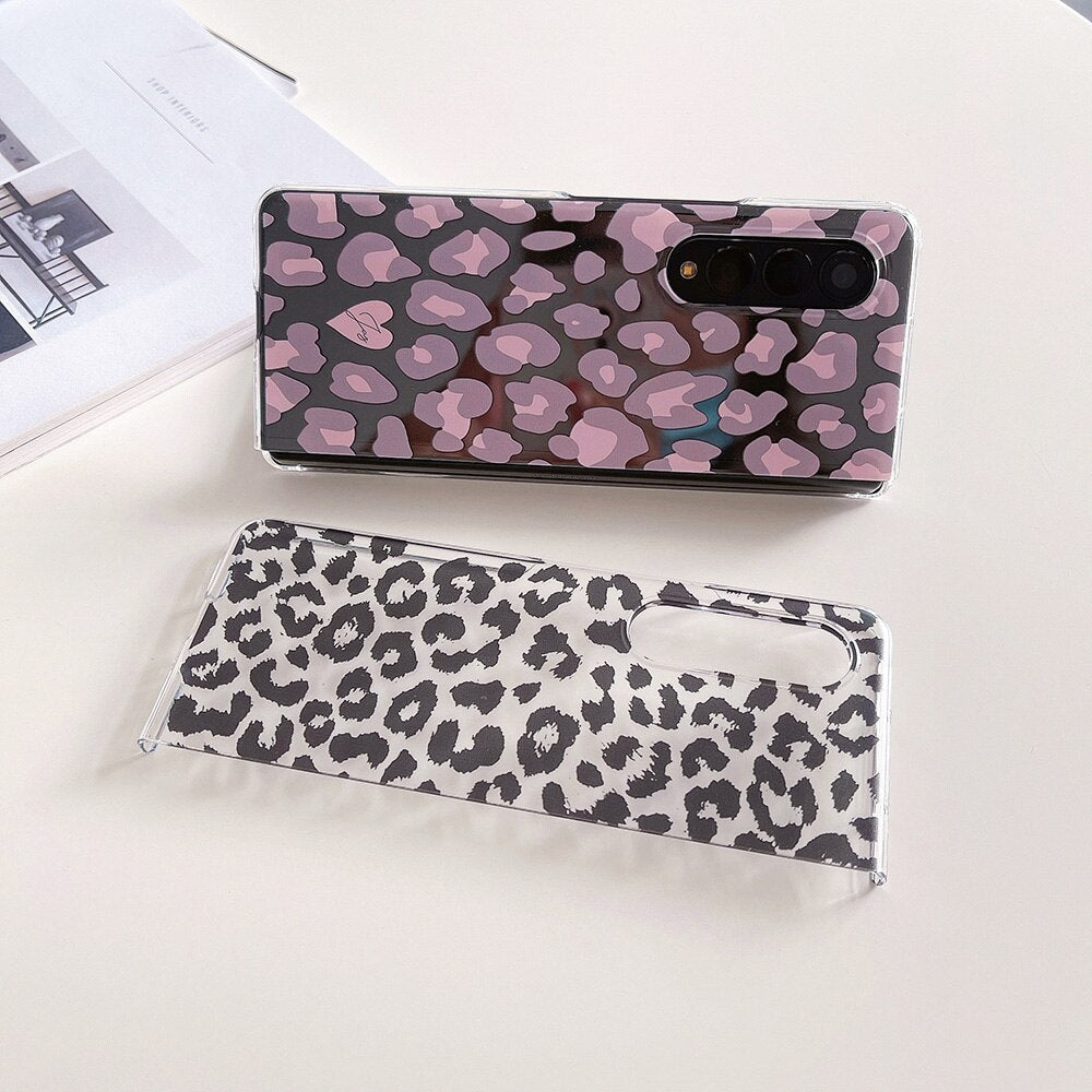 Woman Fashion Leopard Pattern Phone Case For Samsung Galaxy Z Fold 4 5G