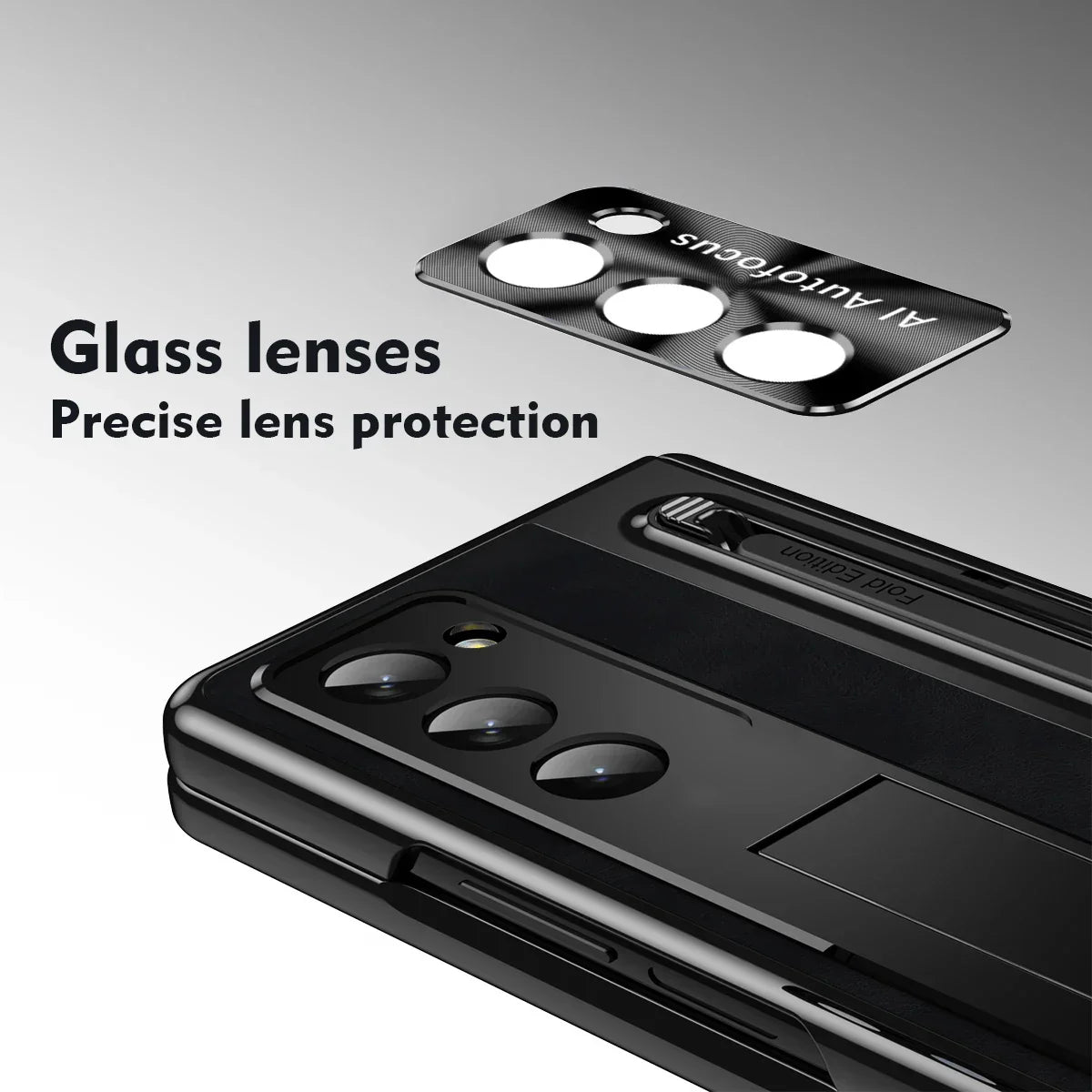 Shockproof Leather Case with Bracket & Touch Pen For Galaxy Z Fold 5