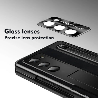 Shockproof Leather Case with Bracket & Touch Pen For Galaxy Z Fold 5