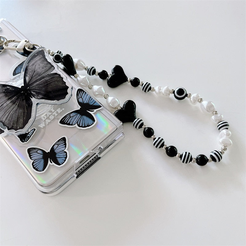 Black Butterfly Phone Stand Case for Samsung Galaxy Z Fold 4