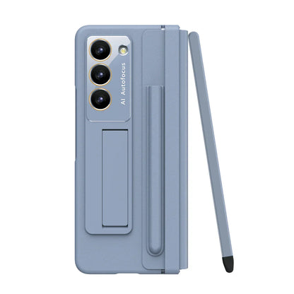 Leather Case With Touch Pen & Kickstand for Samsung Galaxy Z Fold 5