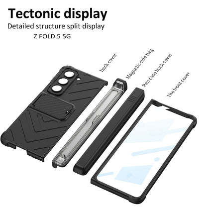 Magnetic Hinge Case with Slide Pen Holder & Kickstand For Galaxy Z Fold 5