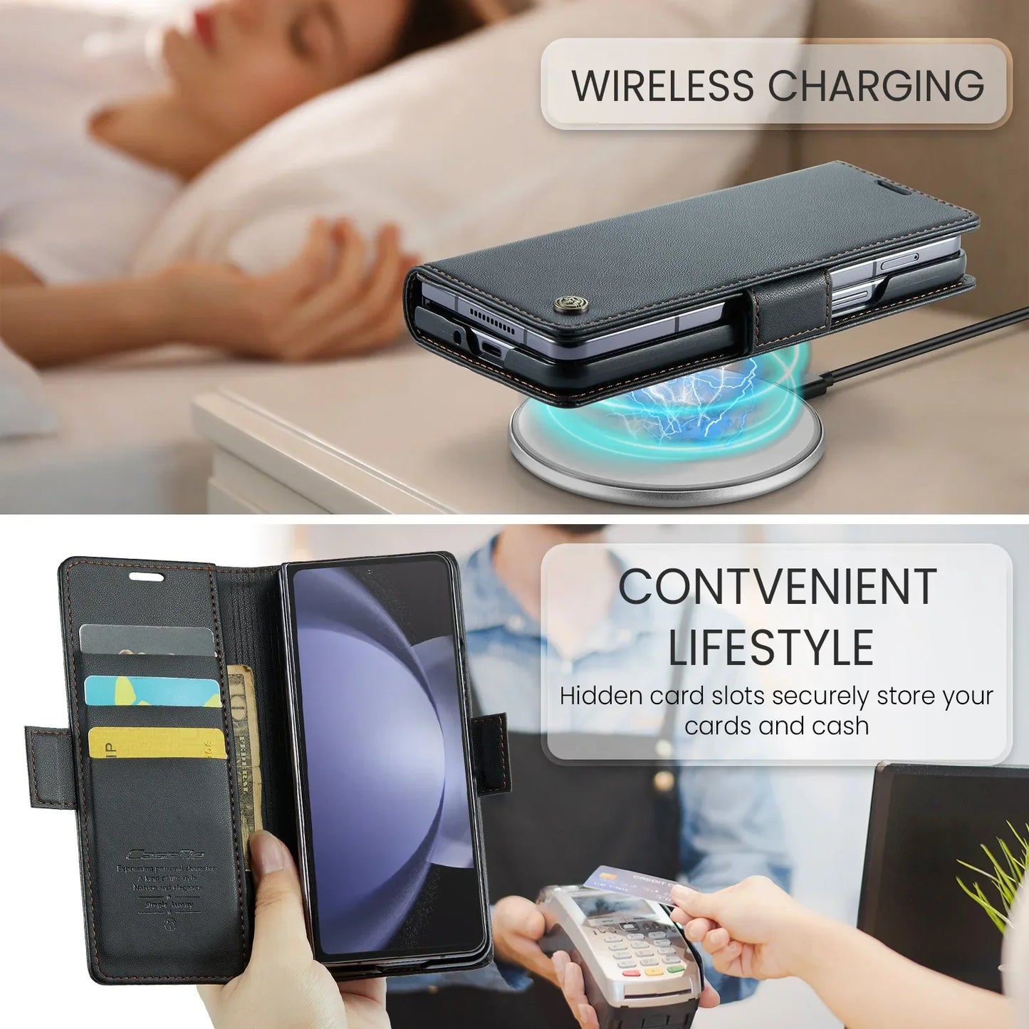 Leather Wallet Case For Galaxy Z Fold