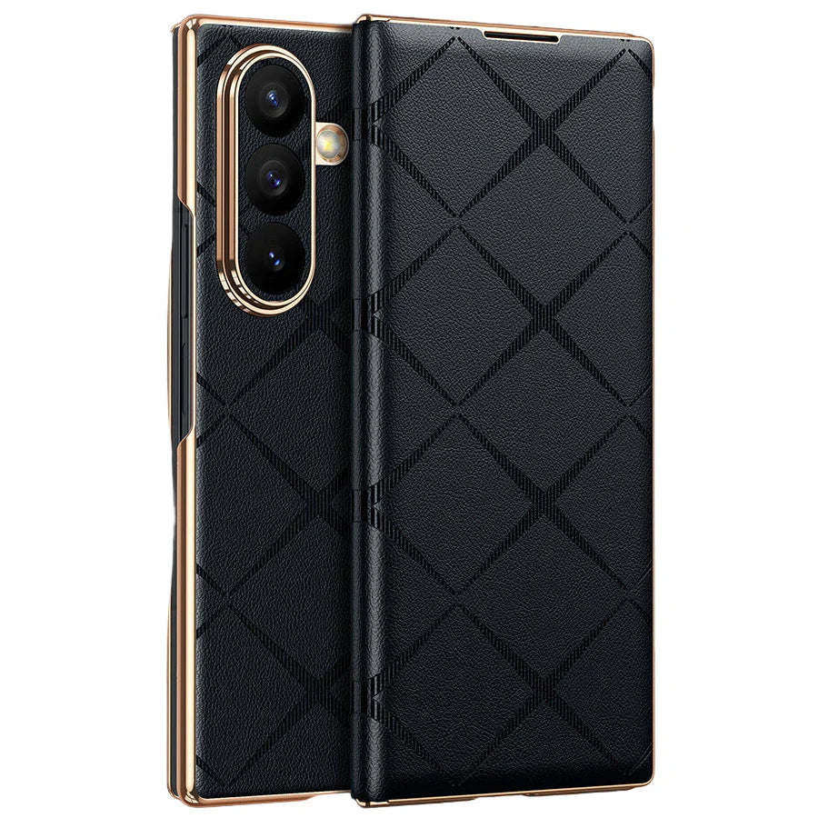 Luxury Diamond Pattern Leather Case