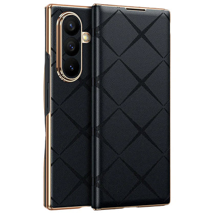 Luxury Diamond Pattern Leather Case