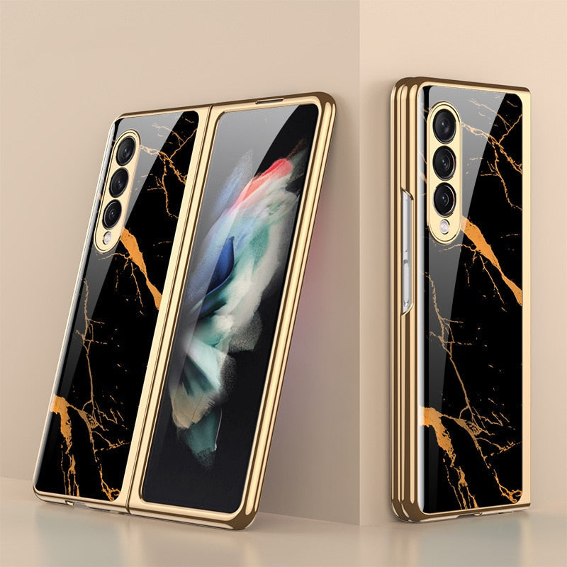 Luxury Tempered Glass Case For Galaxy Z FOLD 4