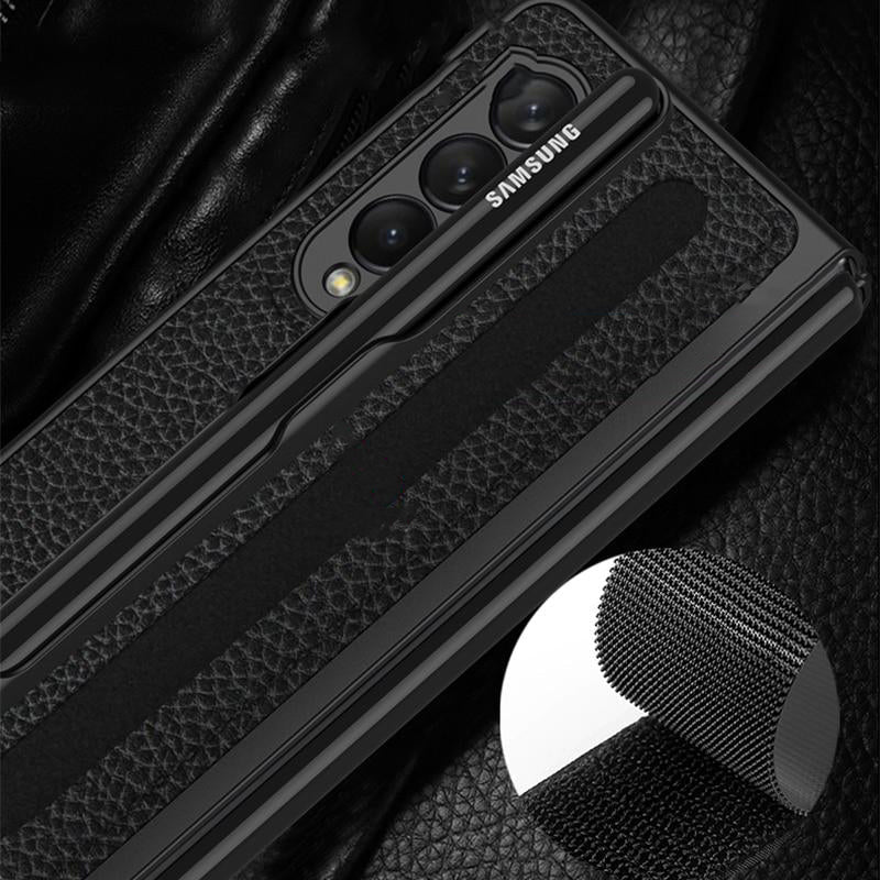 Removable Pen Holder Leather Cover For  Z FOLD 4