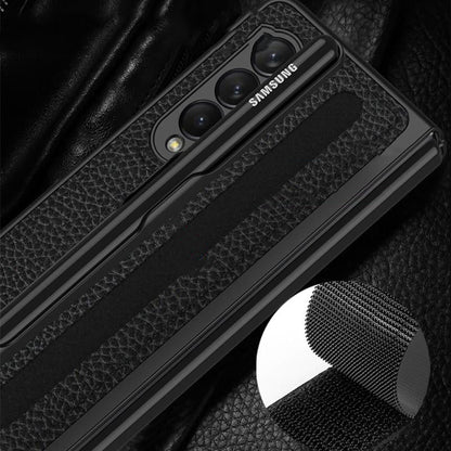 Removable Pen Holder Leather Cover For  Z FOLD 4
