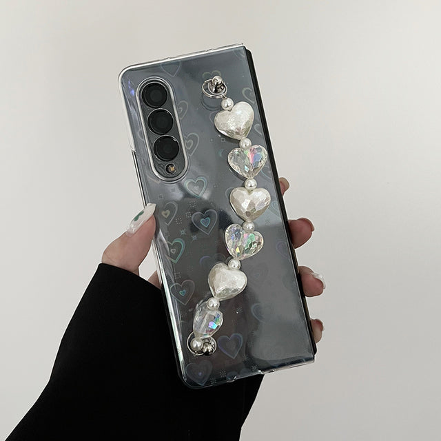 3D Crystal Bracelet Case For Galaxy Z FOLD 4 5G